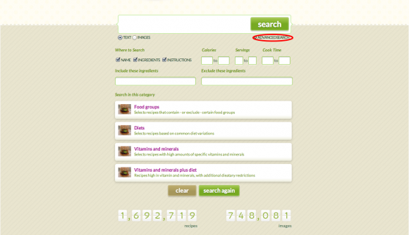 Advanced Search 580x334 Recipe Finder, The Largest Recipe Search Engine, Launches Today