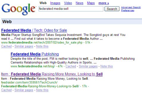 Federated Media Sell Google