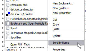 Firefox Bookmark tab menu - sort by name