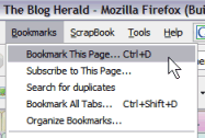 Firefox Bookmark Tab Menu
