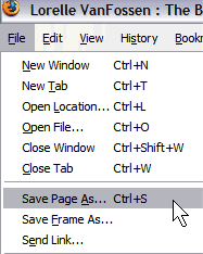 Firefox File Save Page As menu feature