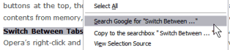 Firefox Select search option in Right Click menu