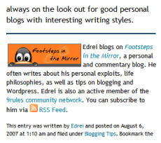 Example of guest blogger post footer bio