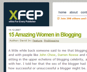 David Peralty’s article on Amazing Women Bloggers
