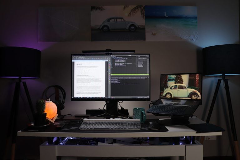 computer set up on desk; CSS naked day blog