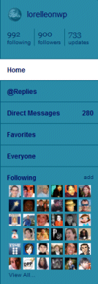 Twitter Sidebar, example of a modern contact list