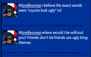 Twitter comment from Nctrlbst on friends don't let friends use ugly themes