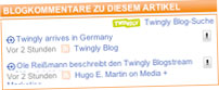 Twingly widget on Handelsblatt.com
