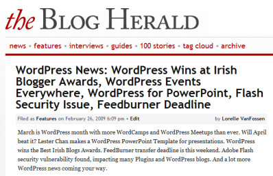 blog herald wordpress news