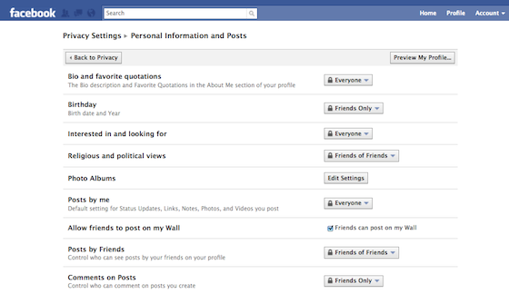 Facebook Privacy Settings