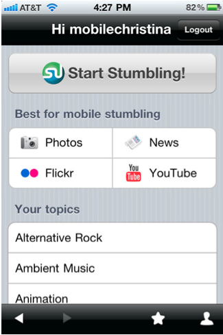 StumbleUpon iPhone App