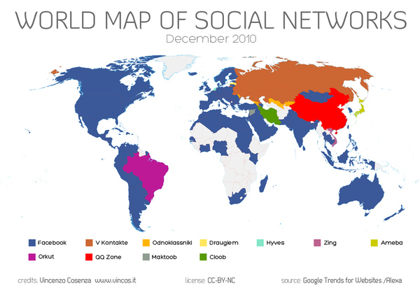 Social World Map 2010