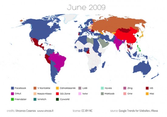 Social World Map - 2009