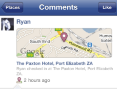 Facebook Places Map added for iPhone users
