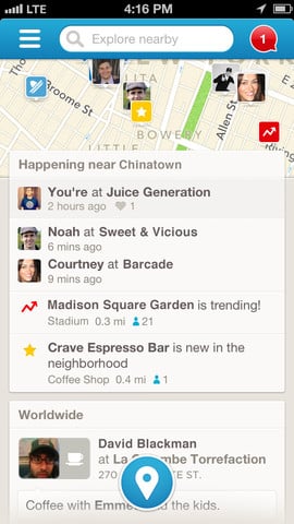 Foursquare iOS Update