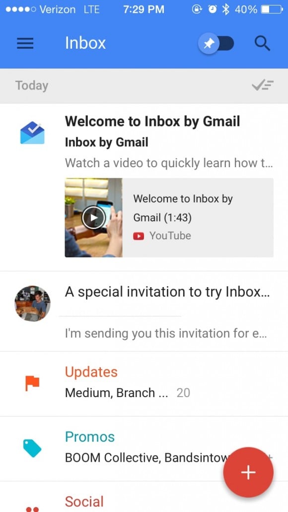 open email Google Inbox