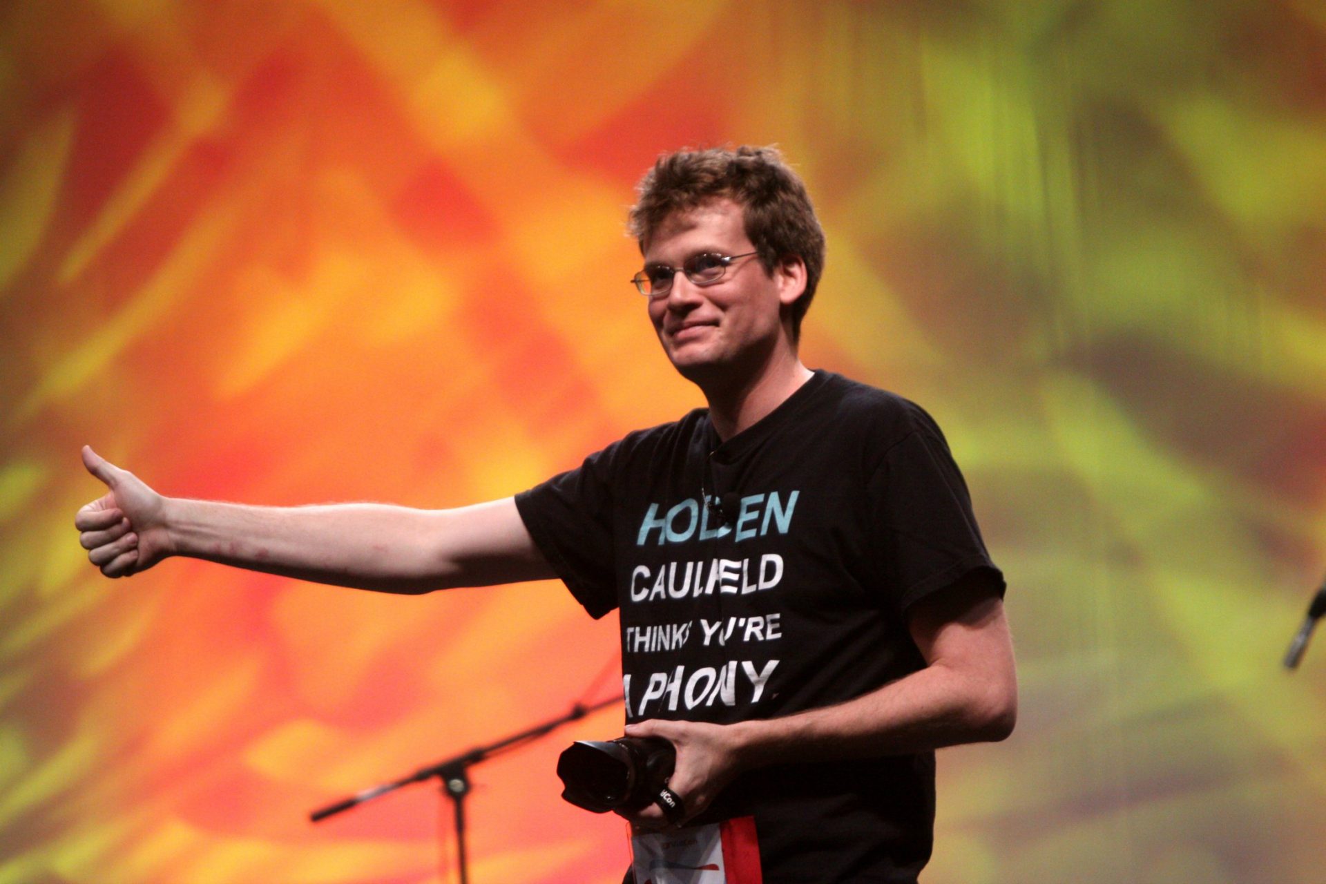 Author, educator, and man voted most likely to wear "Holden Caulfield thinks you're a phony" t-shirt John Green.