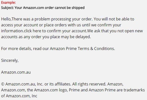 Amazon email scam