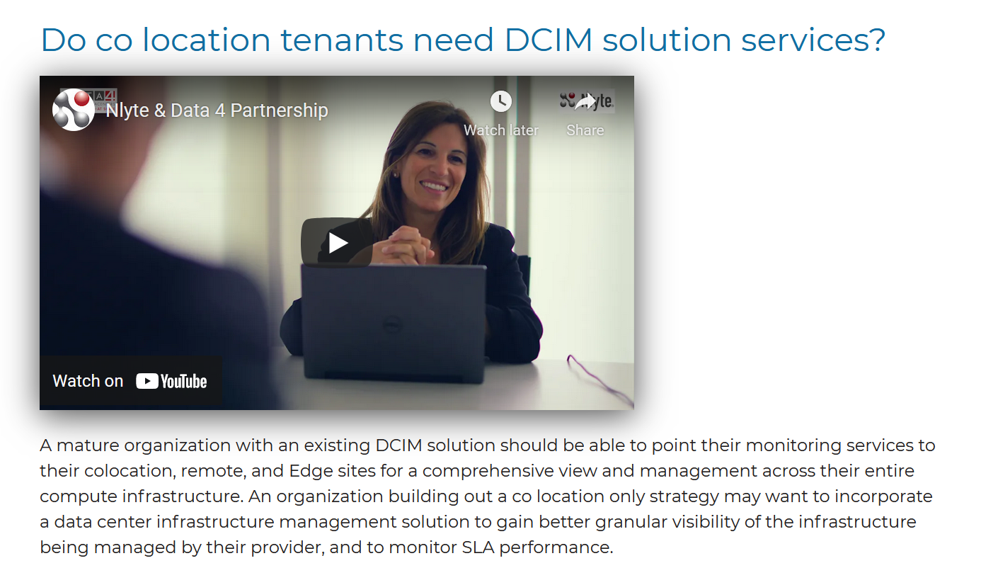 do co location tenants need DCIM solution services