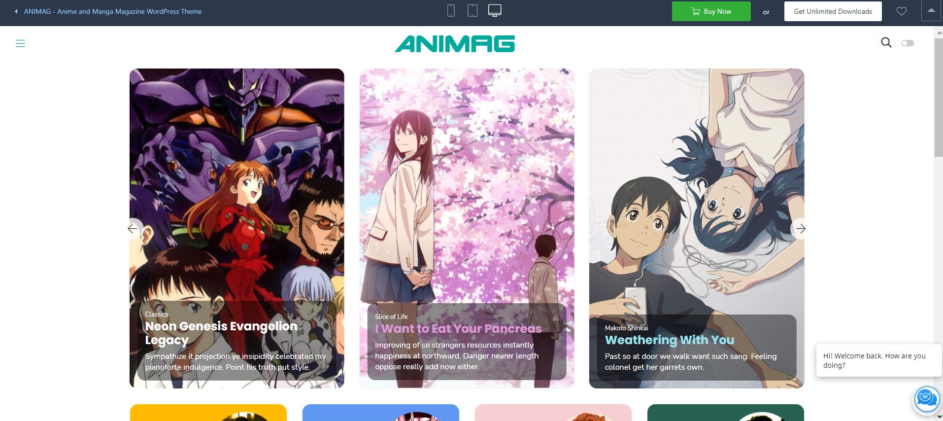 Anime Website Concept  Webpage design, Wordpress website design